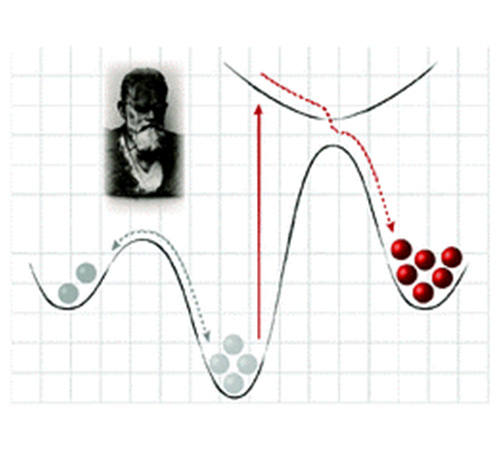 Photoswitchable molecules as key ingredients to drive systems away from global thermodynamic minimum